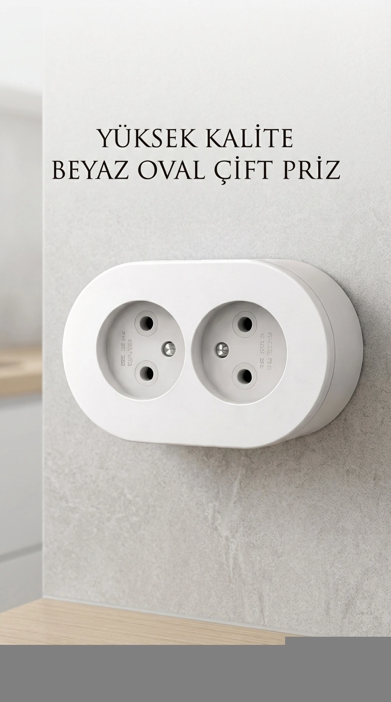 BUĞZ Çift Girişli Beyaz Sıva Üstü Modern Duvar Prizi