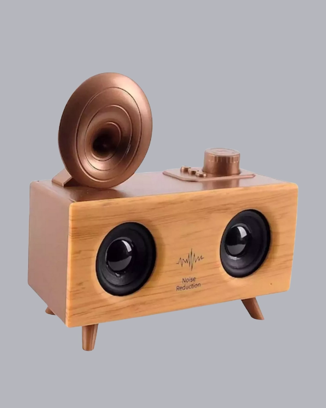 BUĞZ Çift Hoparlörlü Retro Bluetooth Speaker 1800mAh Bataryalı AUX USB SD Kartlı