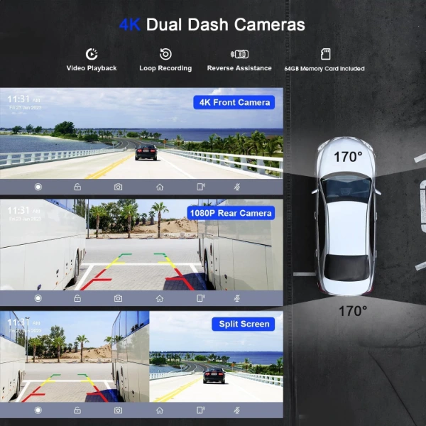 BUĞZ ÇİFT LENS KAMERALI APPLE VE ANDROİD CARPLAY