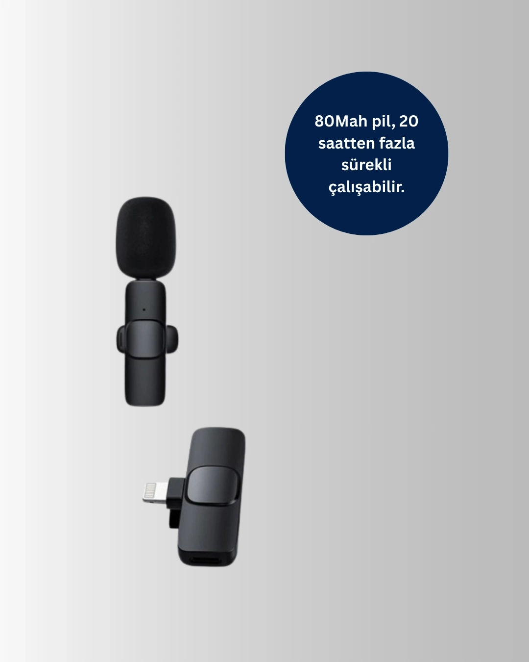 BUĞZ Çift Mikrofonlu Kablosuz Kayıt Seti iPhone Uyumlu Mini Mikrofon