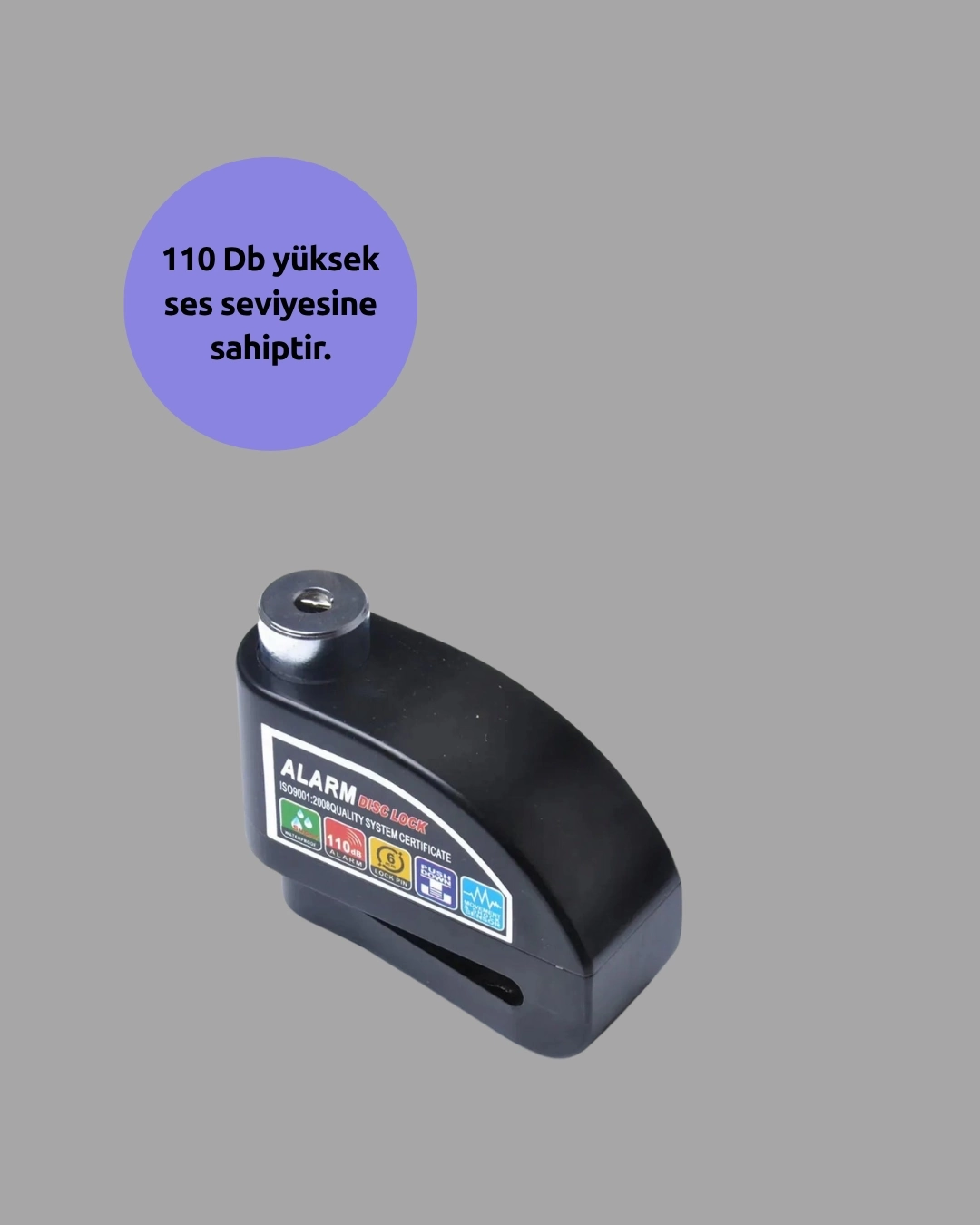 BUĞZ Çift Modlu 110dB Alarmlı Disk Kilidi Suya Dayanıklı