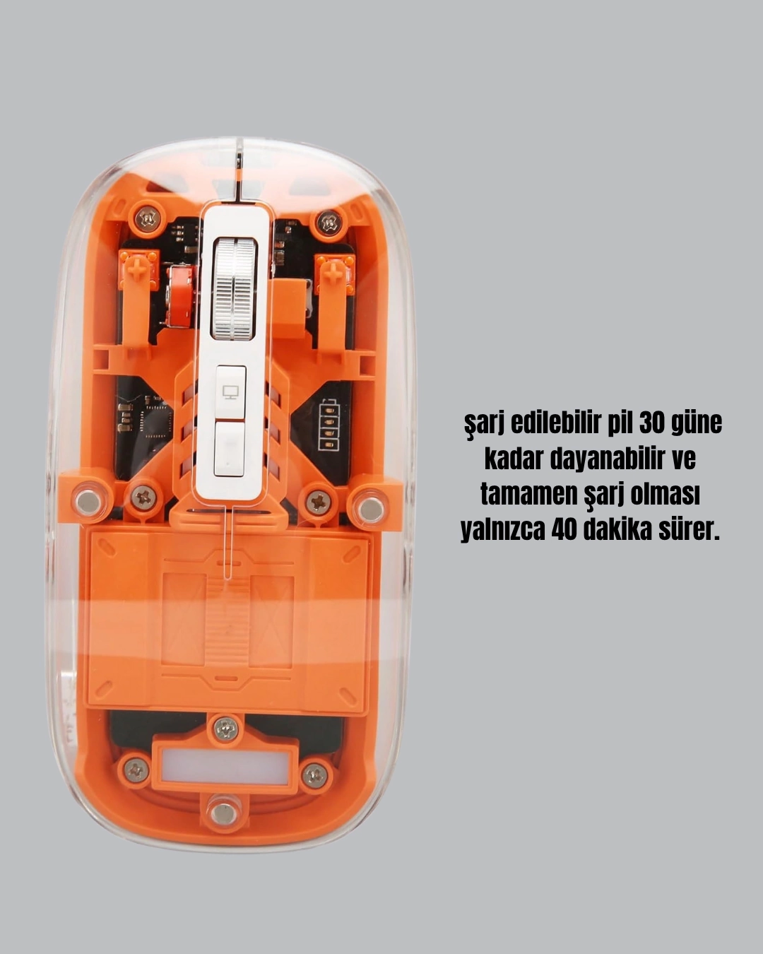 BUĞZ Çift Modlu Fare – USB Alıcılı ve Bluetooth Bağlantılı