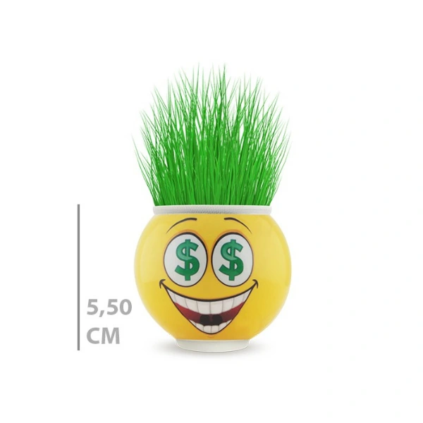 BUĞZ ÇİM ADAM SAKSI EMOJİ FİGÜRLÜ 1 ADET