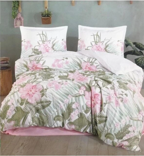 BUĞZ Ranforce Nevresim Takımı Çift Kişilik Forest V1 Pembe