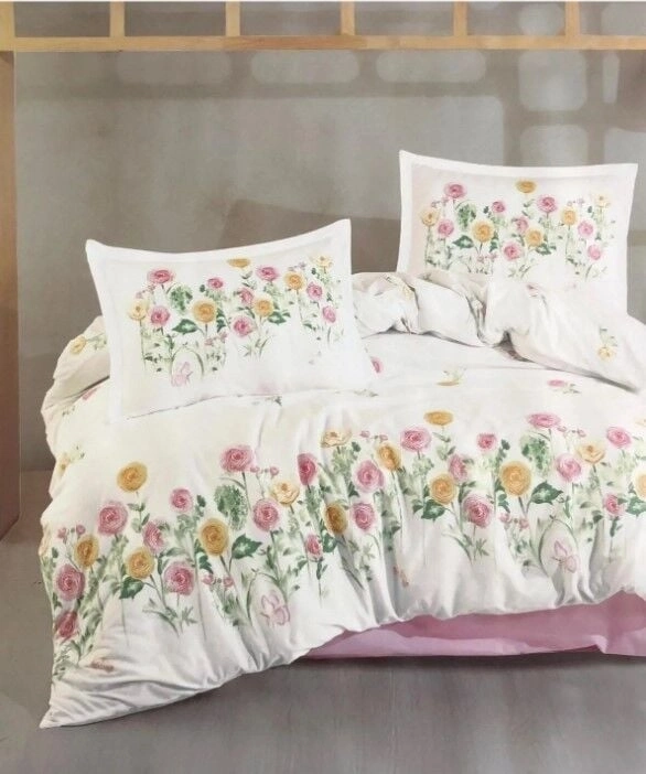 BUĞZ Ranforce Nevresim Takımı Çift Kişilik Roselin V1 Pembe