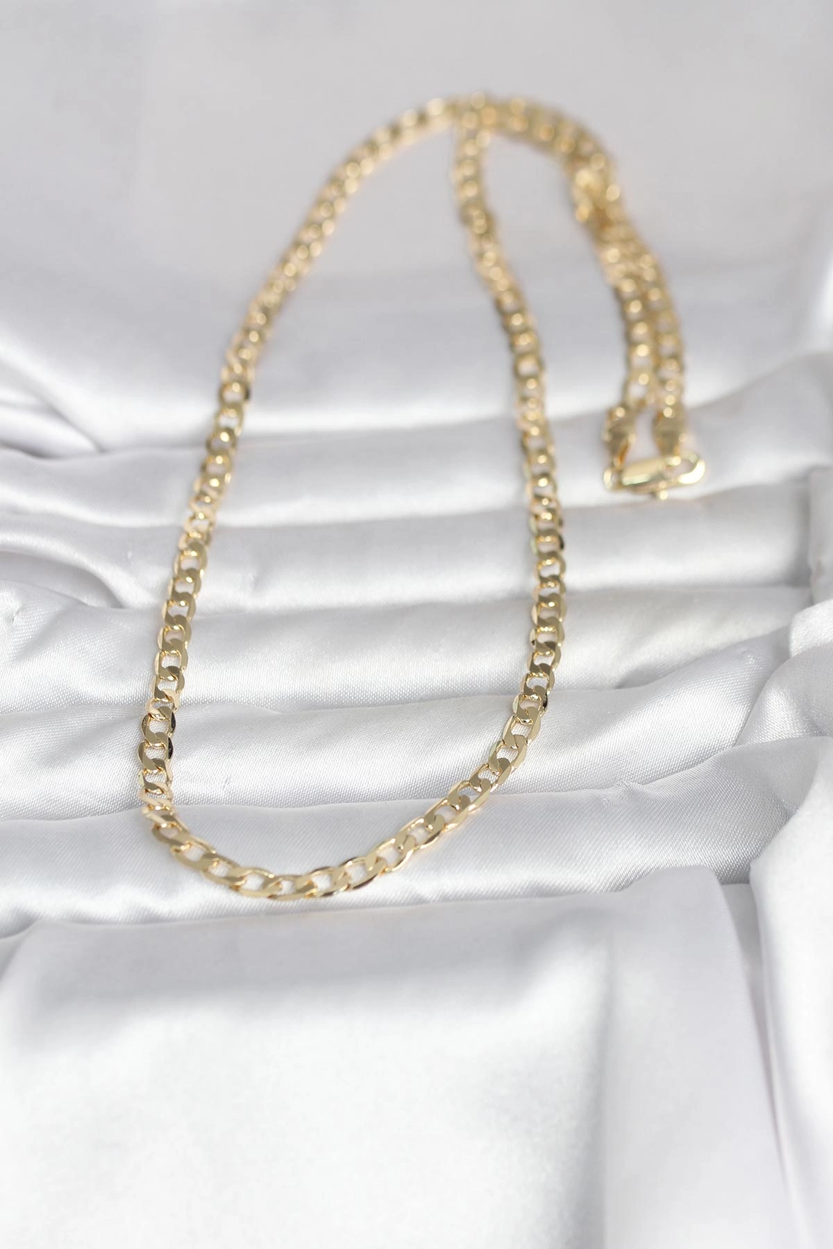 BUĞZ CM 14K GOLD RENK KALIN ZİNCİR MODEL 60 CM KADIN KOLYE - BUĞZ