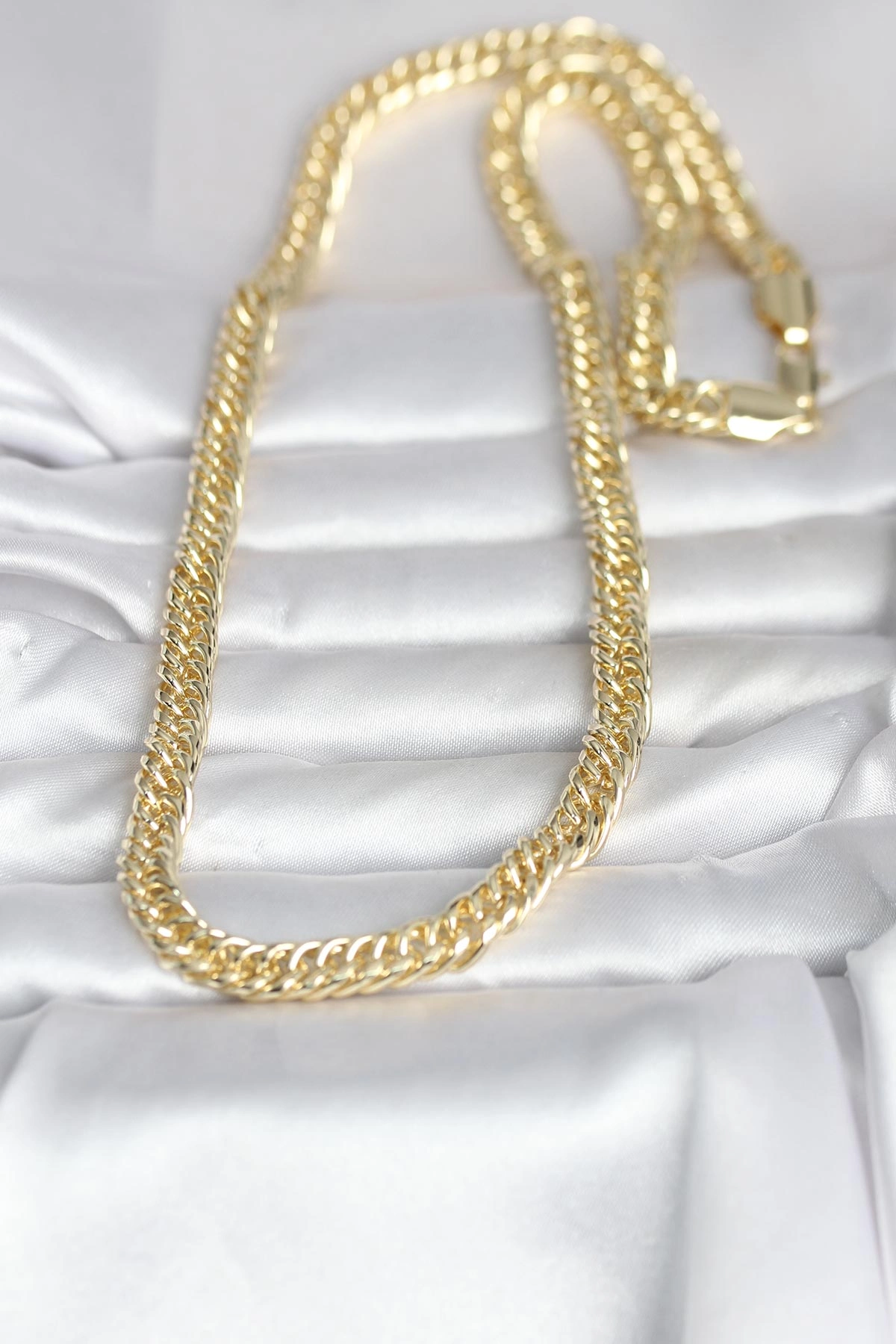 BUĞZ CM 14K GOLD RENK KALIN ZİNCİR MODEL 60 CM KADIN KOLYE - BUĞZ