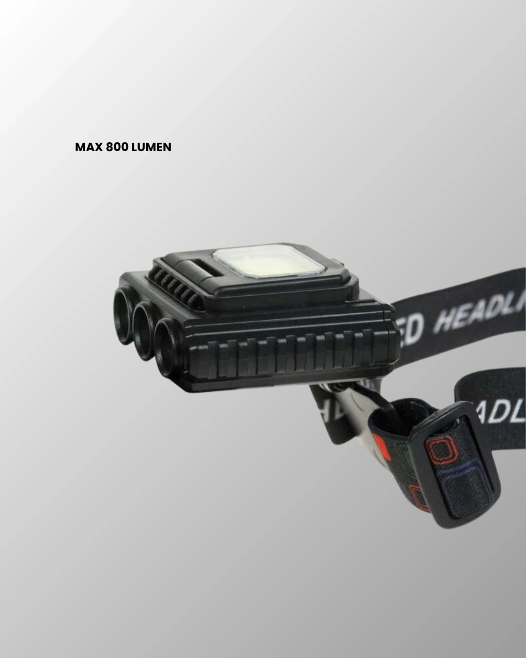 BUĞZ COB + XPE LED Kafa Feneri 800 Lumen USB Type C Şarjlı Çok Modlu