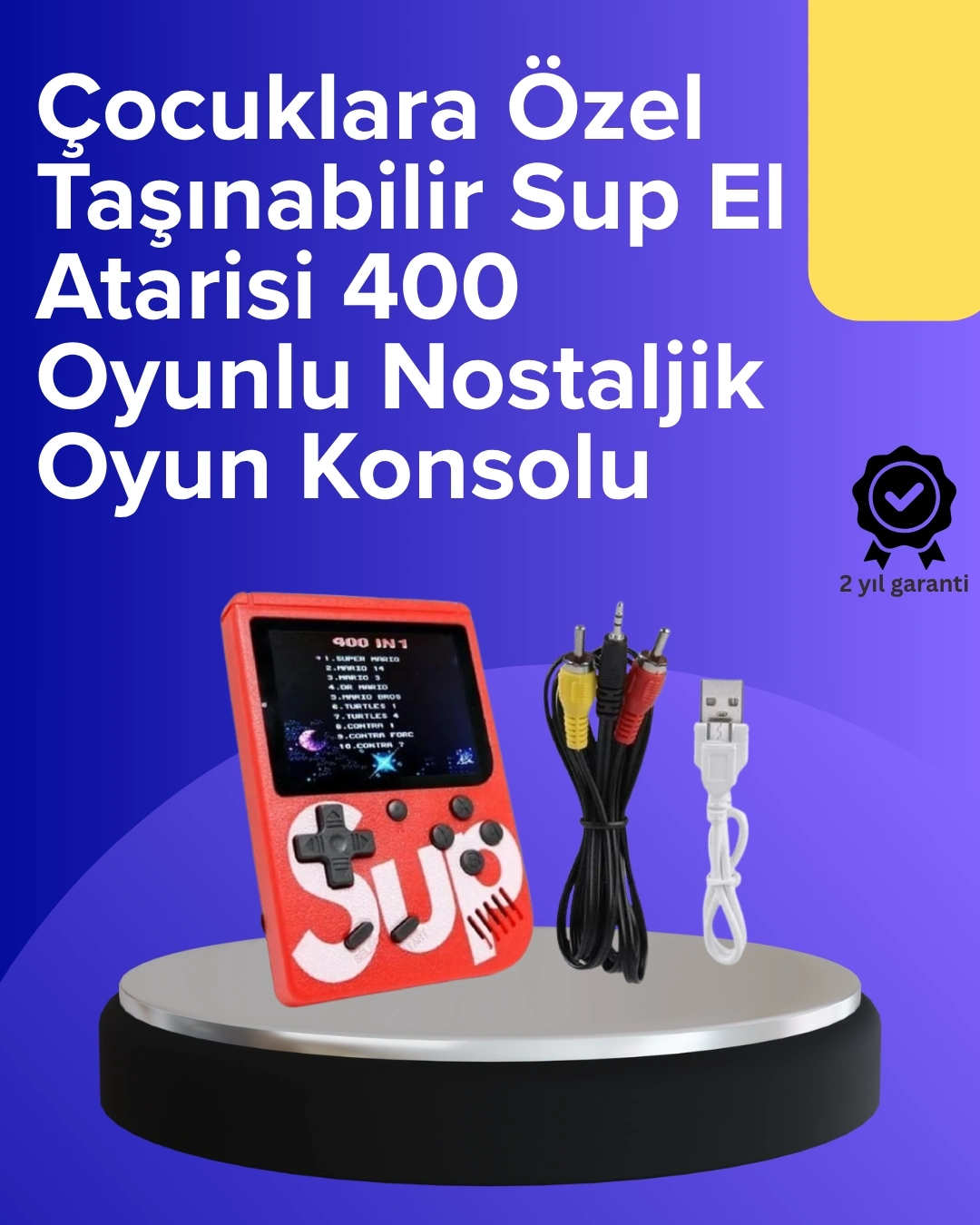 BUĞZ Çocuklar İçin 400 Retro Oyunlu Konsol