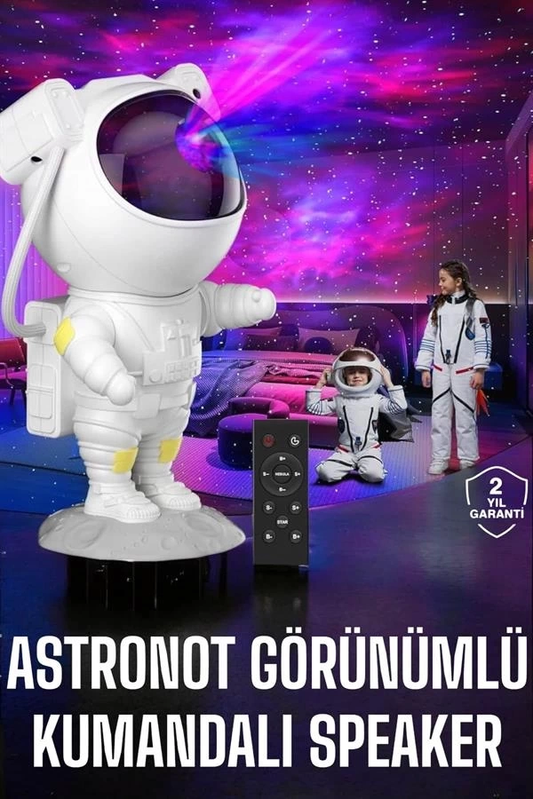 BUĞZ Çocuklara Özel Projeksiyon Astronot Lamba Speaker Sevimli BUĞZ Çocuklara Özel Projeksiyon Astronot Lamba Speaker Sevimli