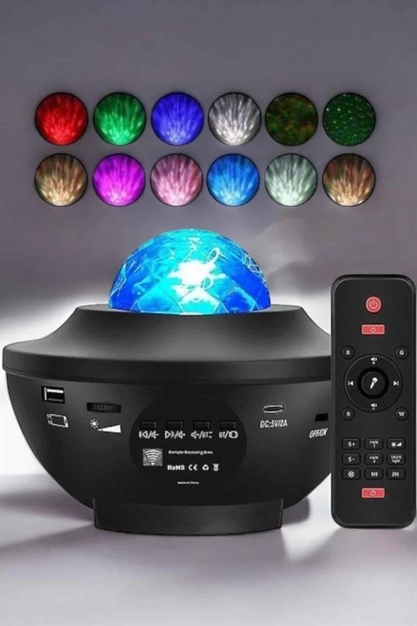 BUĞZ Çocuklara Özel Şarjlı Bluetooth Hoparlör Parti Led Lambası Yıldızlı Projeksiyon