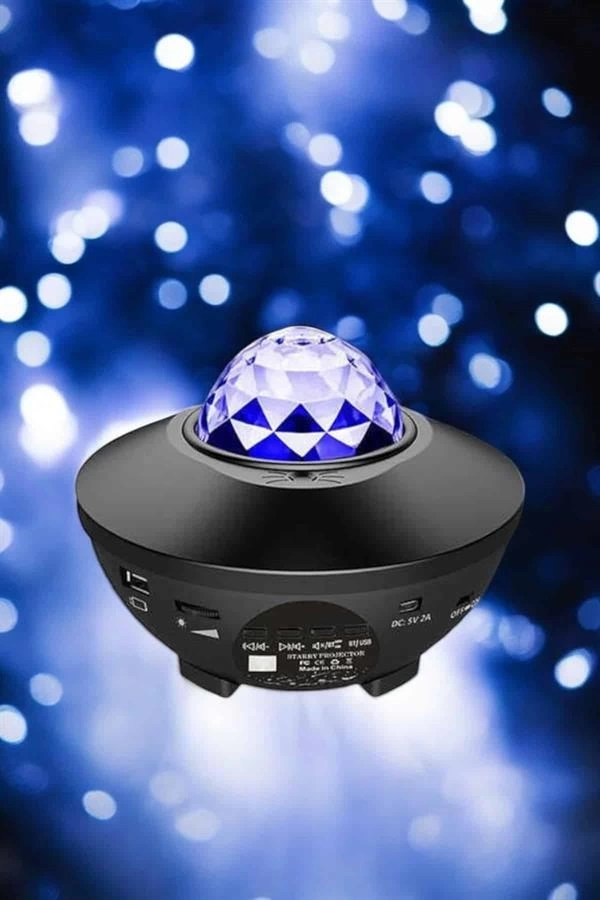 BUĞZ Çocuklara Özel Şarjlı Bluetooth Hoparlör Parti Led Lambası Yıldızlı Projeksiyon