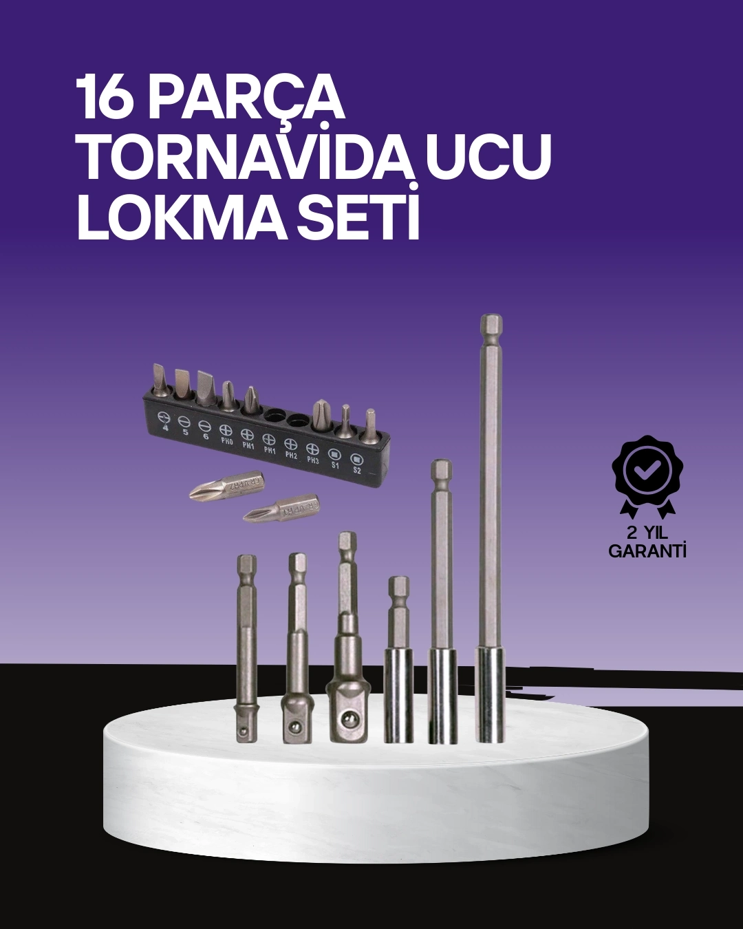 BUĞZ Çok Amaçlı 16lı Bits Uç Seti Dayanıklı Tornavida Adaptör