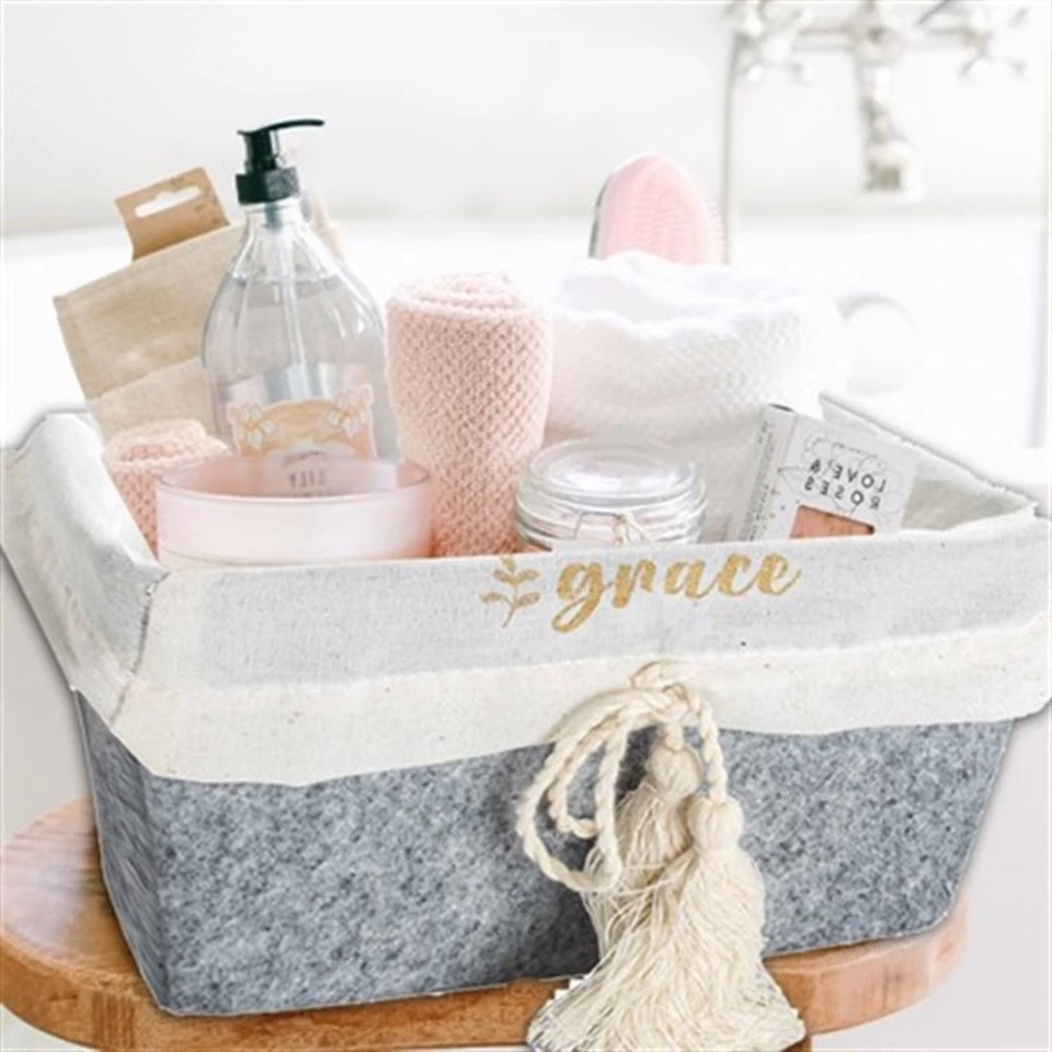 BUĞZ Çok Amaçlı Saklama Organizer Kutu Kare Keçe Sepet (mini) - 03433