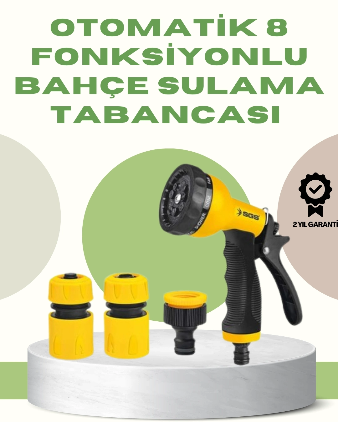 BUĞZ Çok Fonksiyonlu Bahçe Sulama Tabancası Ergonomik Basınçlı Sprey