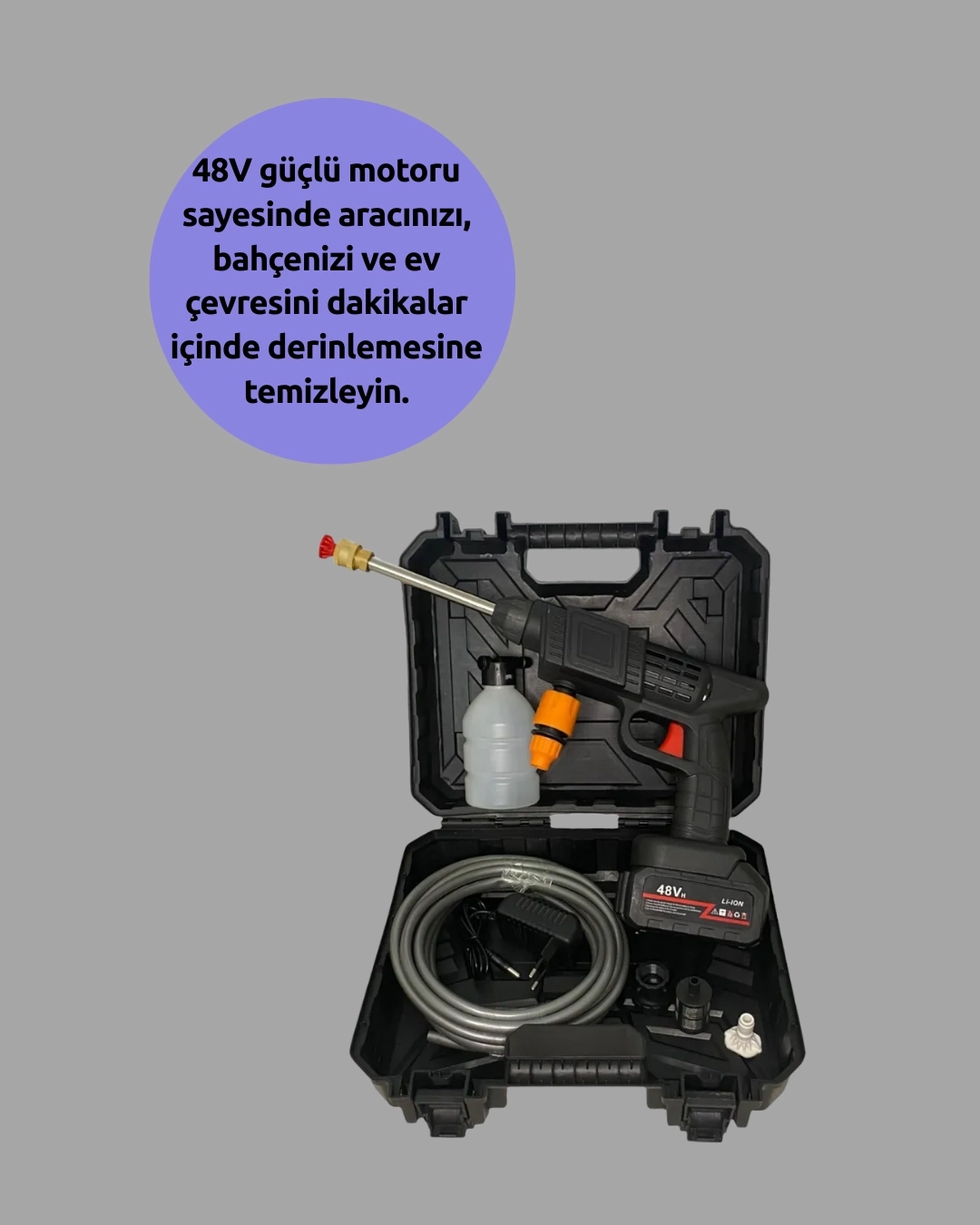 BUĞZ Çok Fonksiyonlu Şarjlı Basınçlı Yıkama Tabancası Ev Araç Bahçe BUĞZ Çok Fonksiyonlu Şarjlı Basınçlı Yıkama Tabancası Ev Araç Bahçe