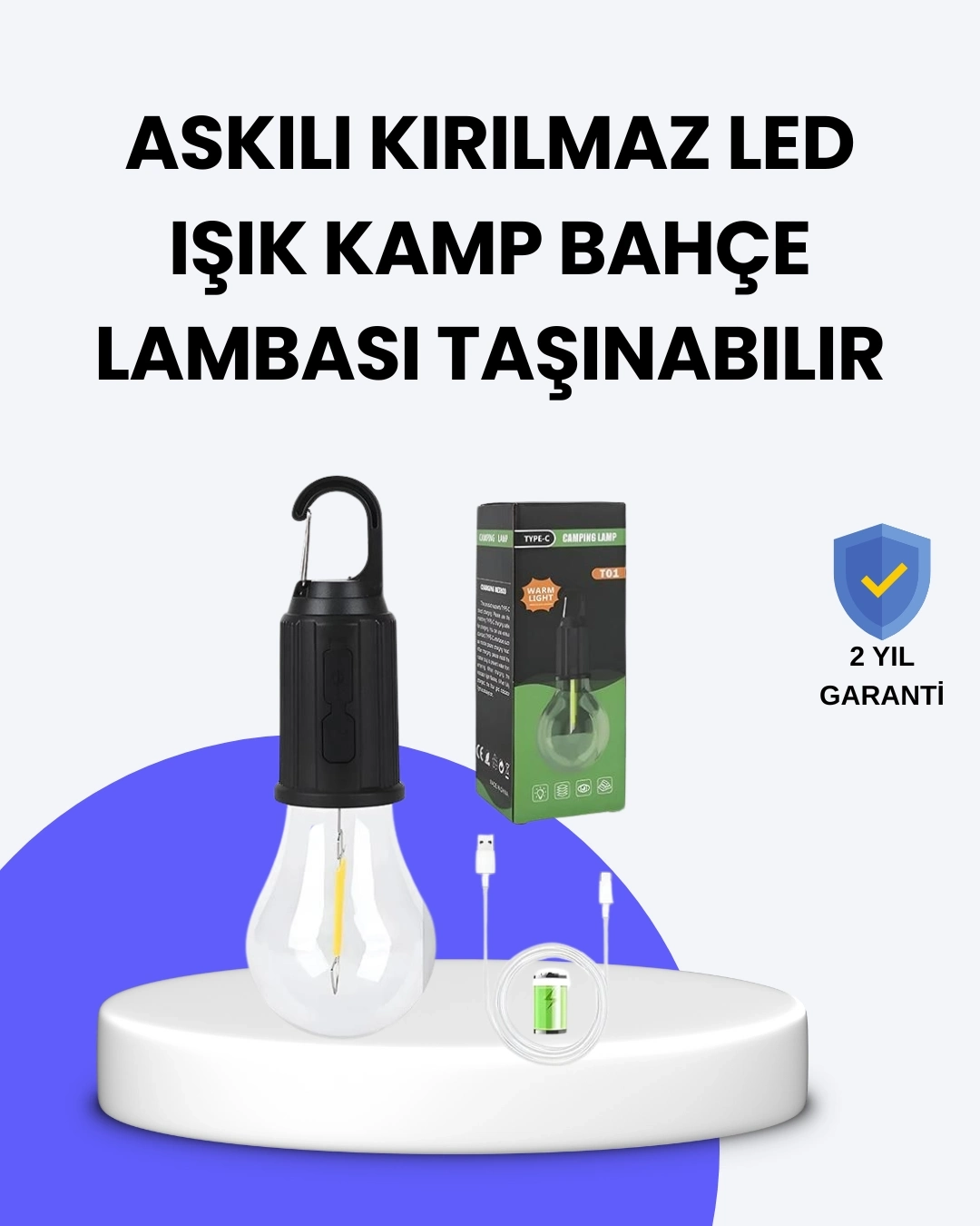 BUĞZ Çok Yönlü Asma Kancalı Kamp Işığı