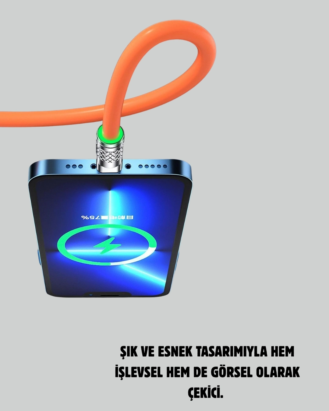 BUĞZ Çoklu Cihaz Dostu 120 W Hızlı Şarj Kablosu – Tek Kablo ile Her Cihaz Elinizin Altında