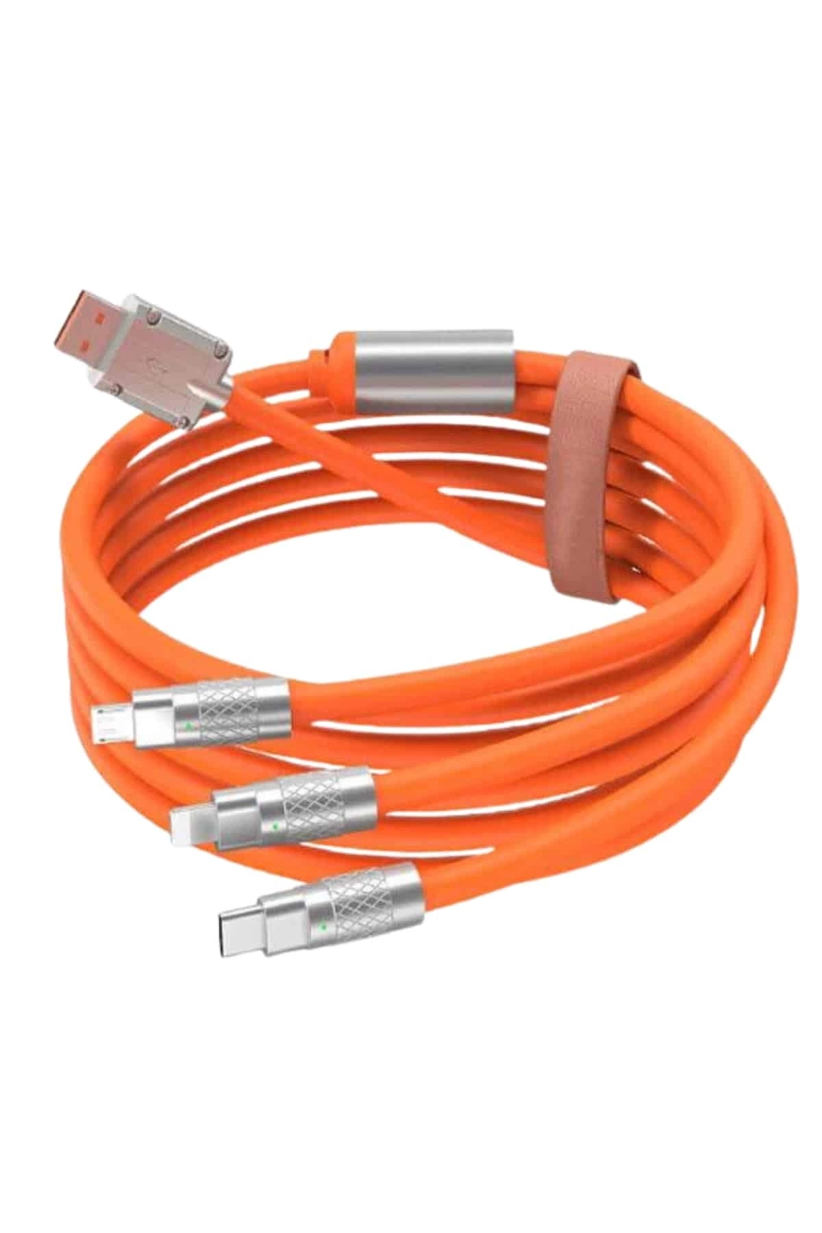 BUĞZ Çoklu Şarj Kablosu USB Type-C İOS Uyumlu 120W Hızlı Şarj Kablosu