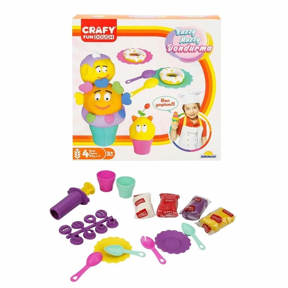 BUĞZ Crafy Buzzy Muzzy Dondurma Oyun Hamuru Seti 200 g 22 Parça BUĞZ Crafy Buzzy Muzzy Dondurma Oyun Hamuru Seti 200 g 22 Parça