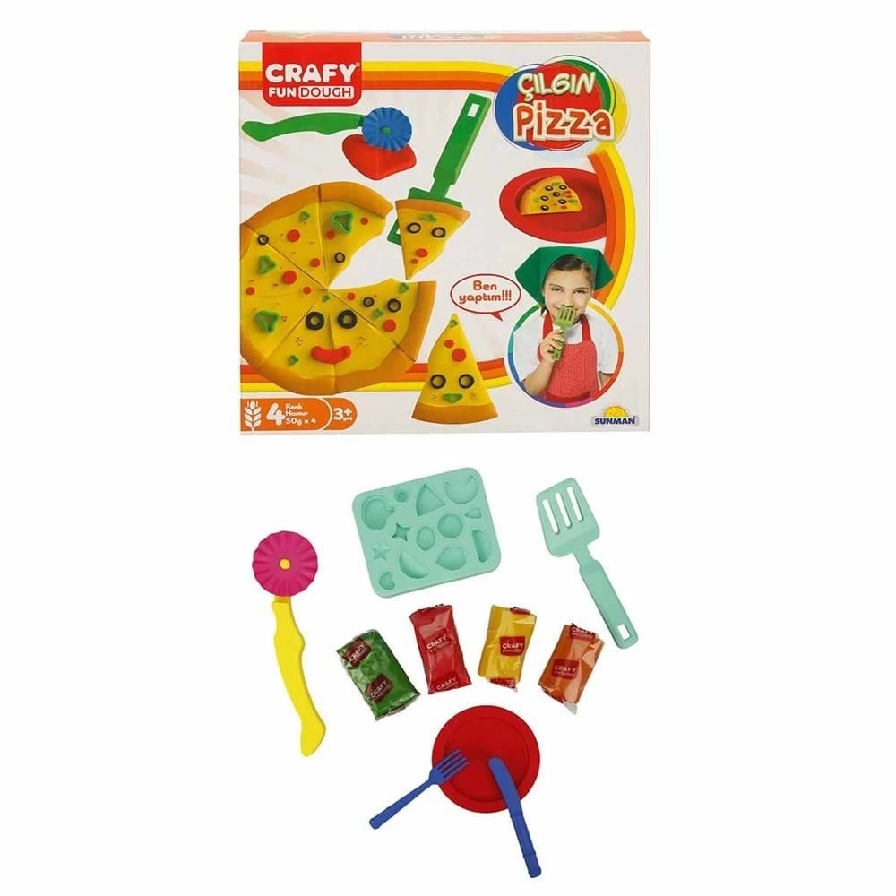 BUĞZ Crafy Çılgın Pizza Oyun Hamuru Seti 200 g 10 Parça BUĞZ Crafy Çılgın Pizza Oyun Hamuru Seti 200 g 10 Parça