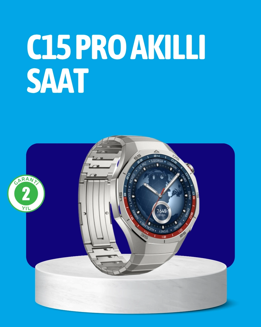 BUĞZ Dayanıklı Kordonlu Şarjlı Akıllı Saat
