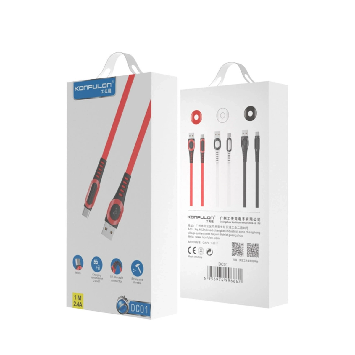 BUĞZ Dc01 Süper Hızlı Micro Usb Kablo 1m 2.4a - Kırmızı