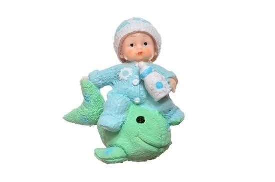 BUĞZ Decotown Hediyelik Sevimli Mavi Bebek Biblo Polyester Süs Eşyası