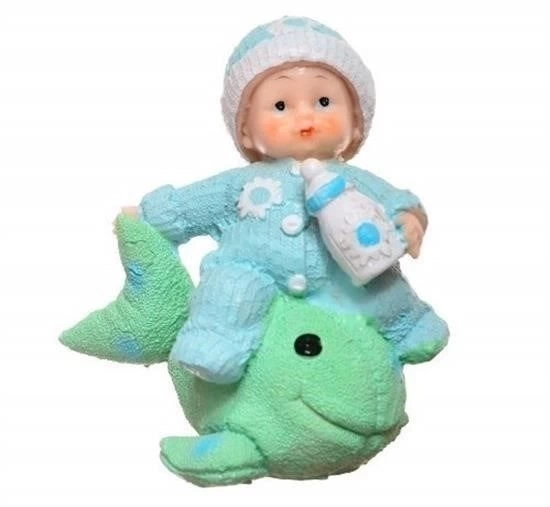 BUĞZ Decotown Hediyelik Sevimli Mavi Bebek Biblo Polyester Süs Eşyası