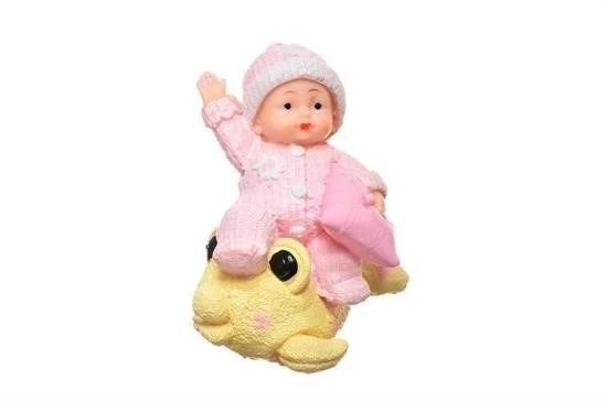 BUĞZ Decotown Hediyelik Sevimli Pembe Bebek Biblo Polyester Süs Eşyası