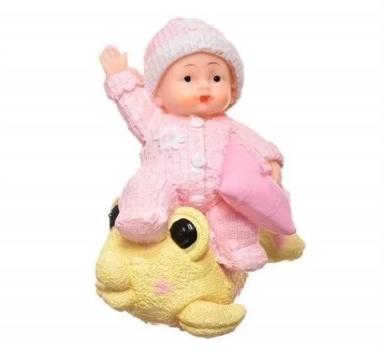 BUĞZ Decotown Hediyelik Sevimli Pembe Bebek Biblo Polyester Süs Eşyası