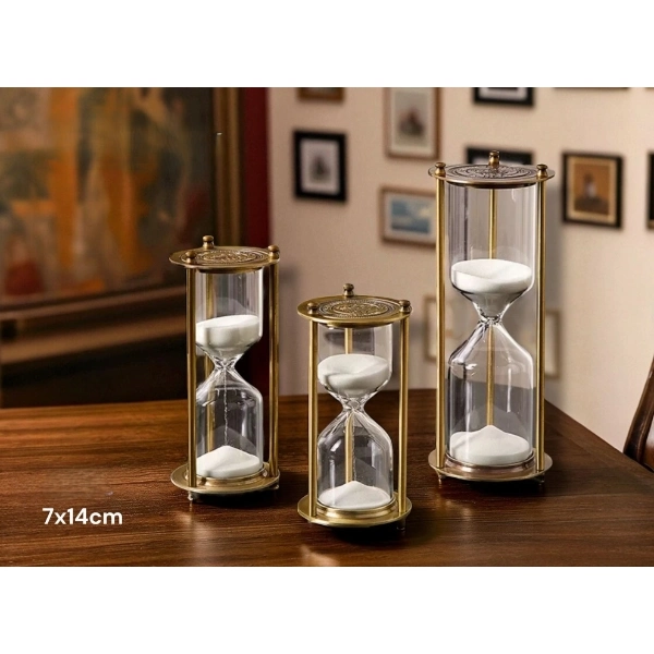 BUĞZ Dekoratif Cam Kum Saati 7x14 cm