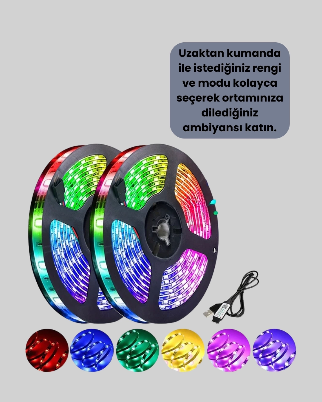 BUĞZ Dekoratif Kumandalı Şerit LED 5 Metre BUĞZ Dekoratif Kumandalı Şerit LED 5 Metre