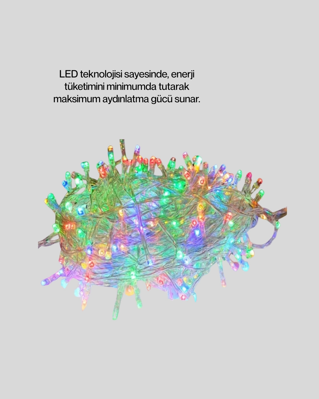 BUĞZ Dekoratif Peri Led 5 m 50 Ampullü Şeffaf Kablo Aydınlatma
