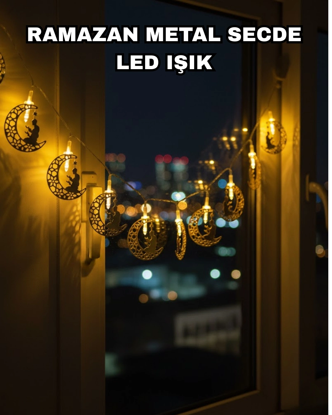 BUĞZ Dekoratif Ramazan Ay Işığı Secde Eden Adam Figürlü