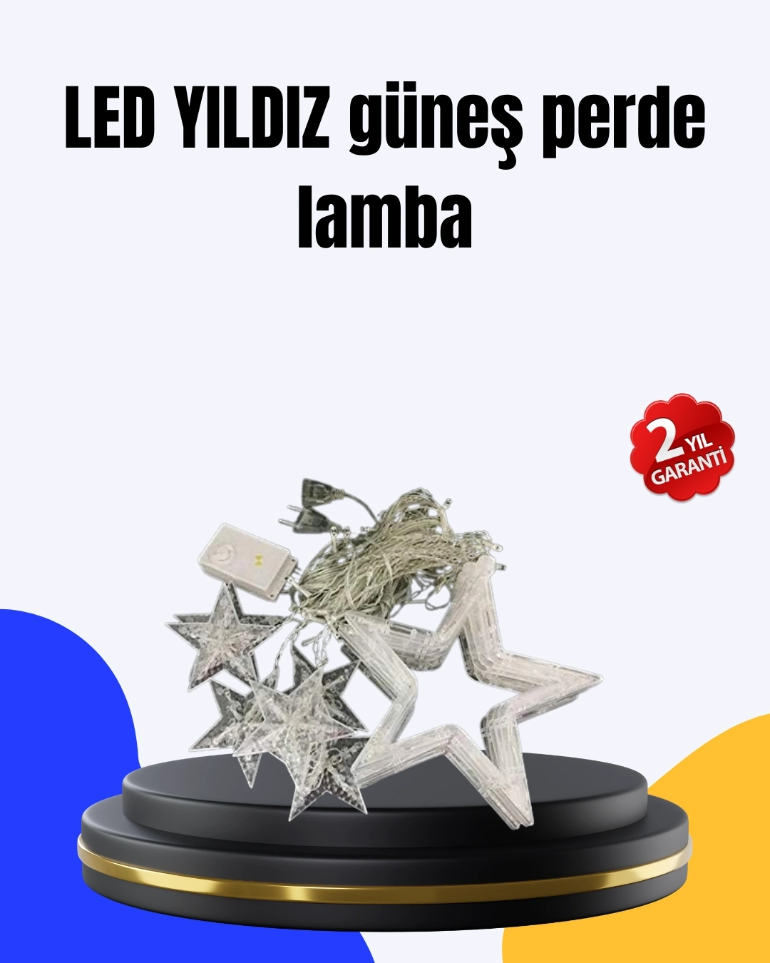 BUĞZ Dekoratif Yıldız Peri Led Perde 3x3 Metre Ortam Işığı