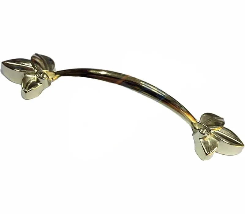 BUĞZ Dekoratif Zamak Yaprak Kulp - 96mm, Sarı, 1 Adet BUĞZ Dekoratif Zamak Yaprak Kulp - 96mm, Sarı, 1 Adet