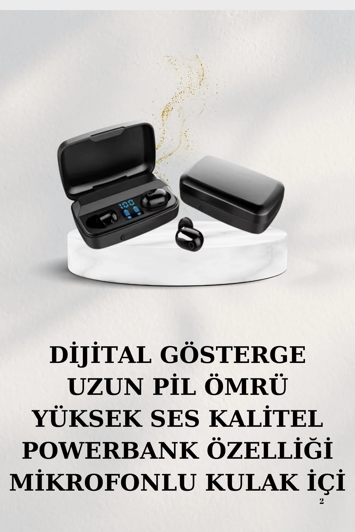 BUĞZ Dijital Göstergeli Bluetooth Kulaklık Kablosuz TWS Stereo Bluetooth 5.0