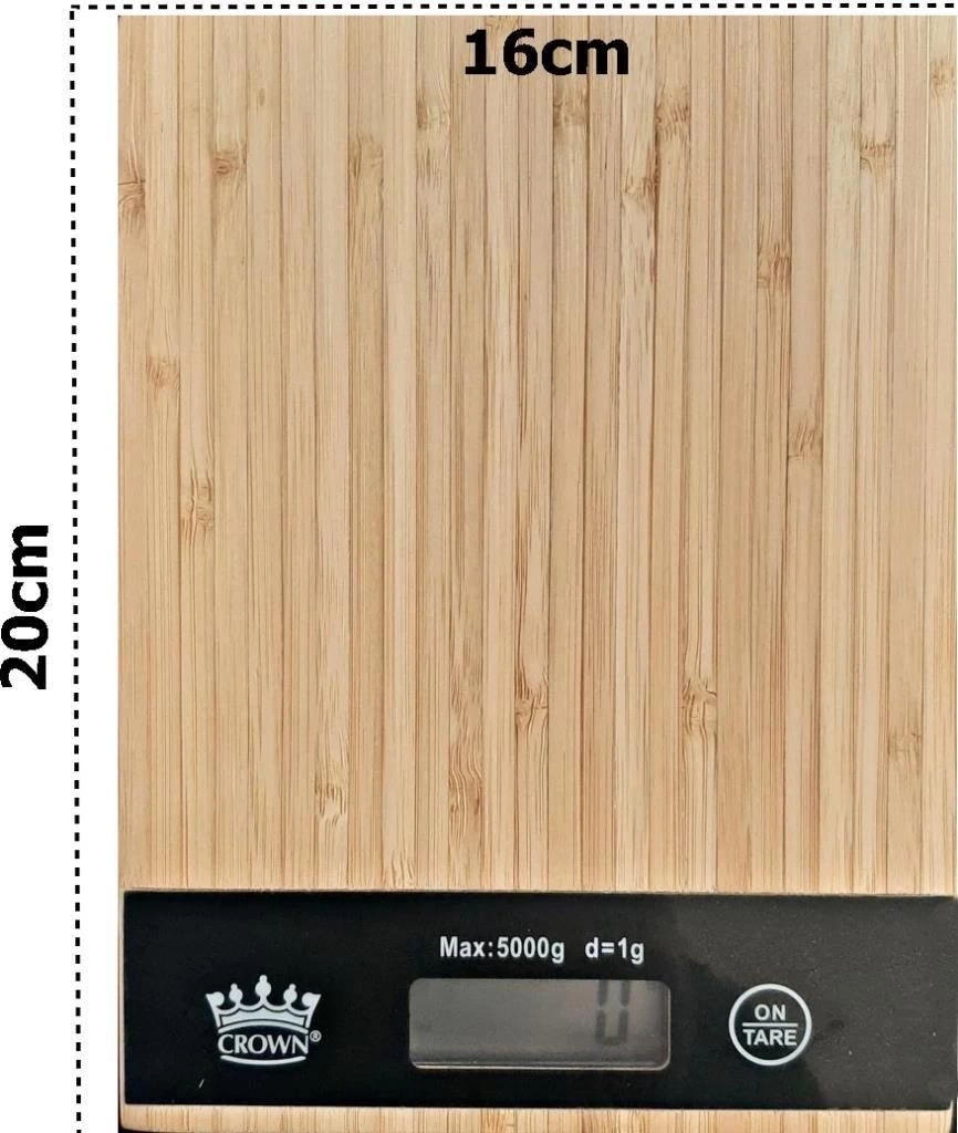 BUĞZ Dijital Lcd Mutfak Tartısı Terazisi 5kg Bambu Desenli