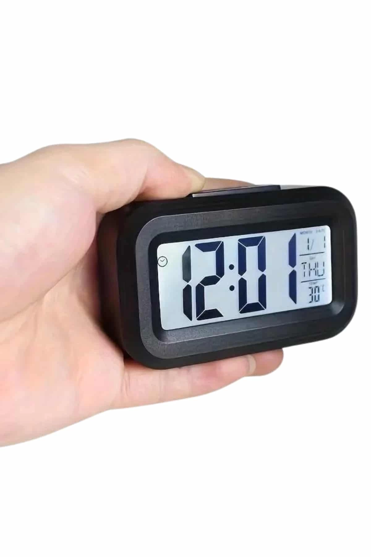 BUĞZ Dijital Masa Saati Termometreli Takvim Çalar Saat Led Ekran Pilli