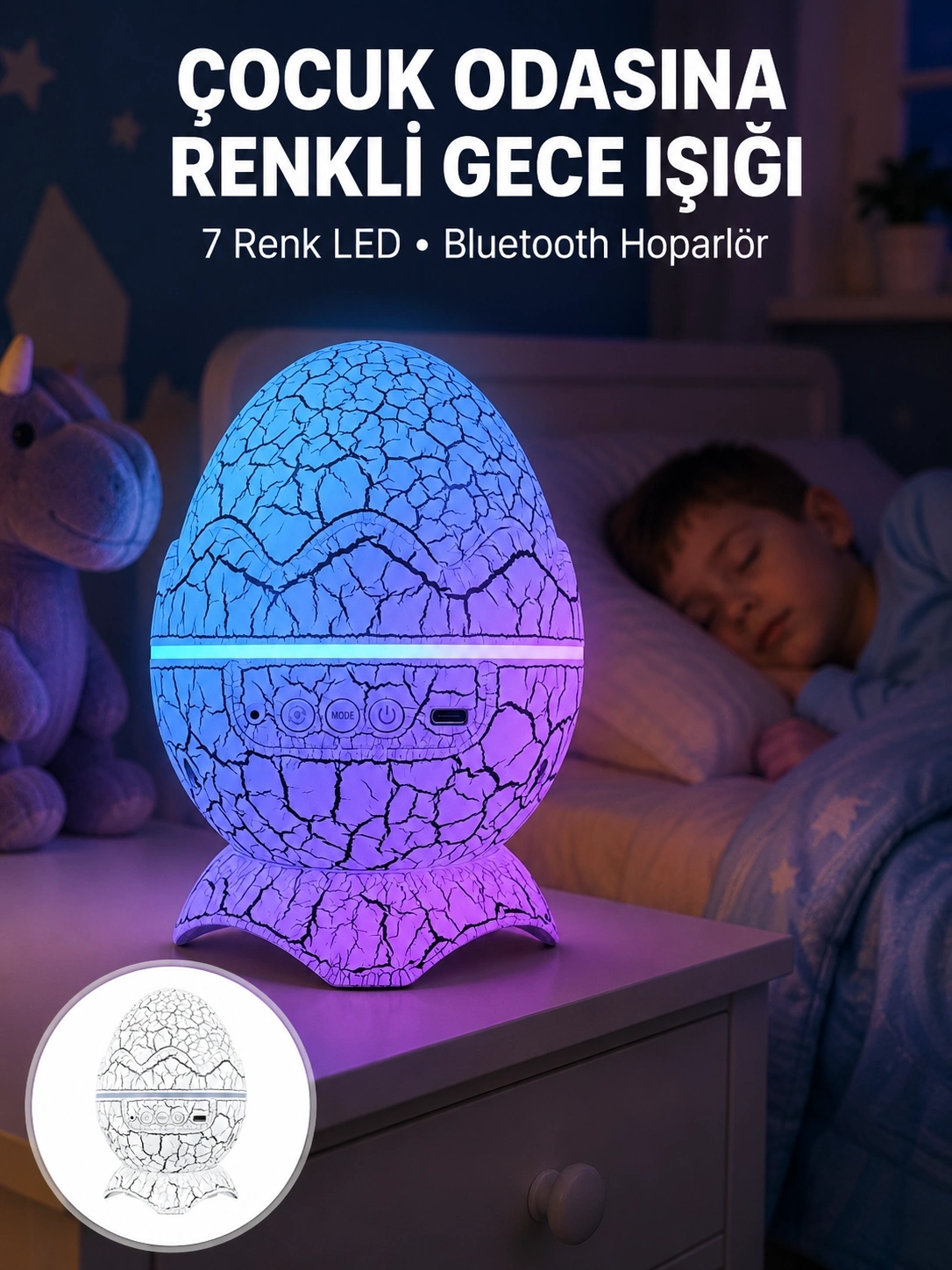 BUĞZ Dinazor Yumurta Gece Lambası Yeni Nesil