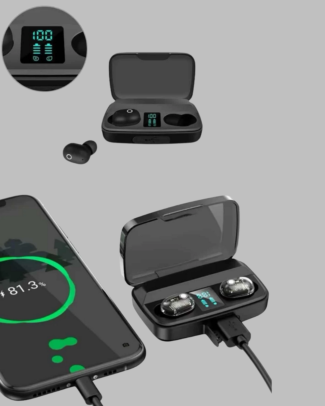 BUĞZ Dokunmatik Kontrollü ABS Malzemeli Bluetooth Kulaklık + Yüksek Kapasiteli Kutu