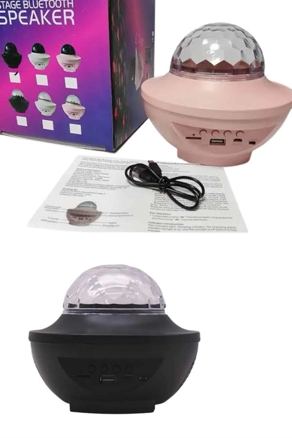 BUĞZ Dönen Işıklı Disko Topu Projektör Müzik Çalarlı Disco Speaker