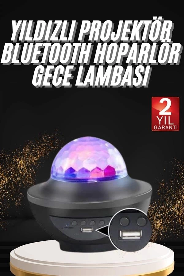 BUĞZ Dönen Işıklı Disko Topu Projektör Müzik Çalarlı Disco Speaker