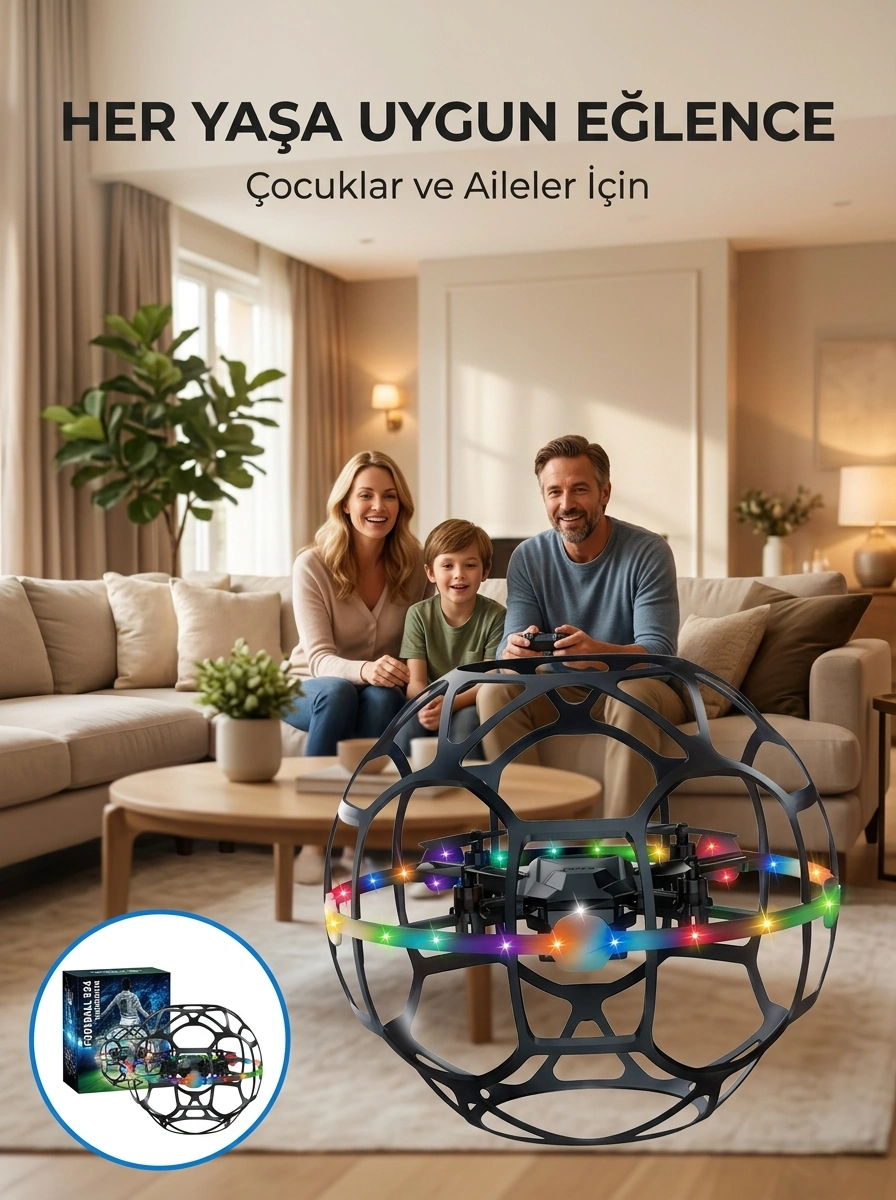 BUĞZ El Sensörlü Uçan Top Drone Çocuklar İçin LED Işıklı Eğlence Oyuncağı