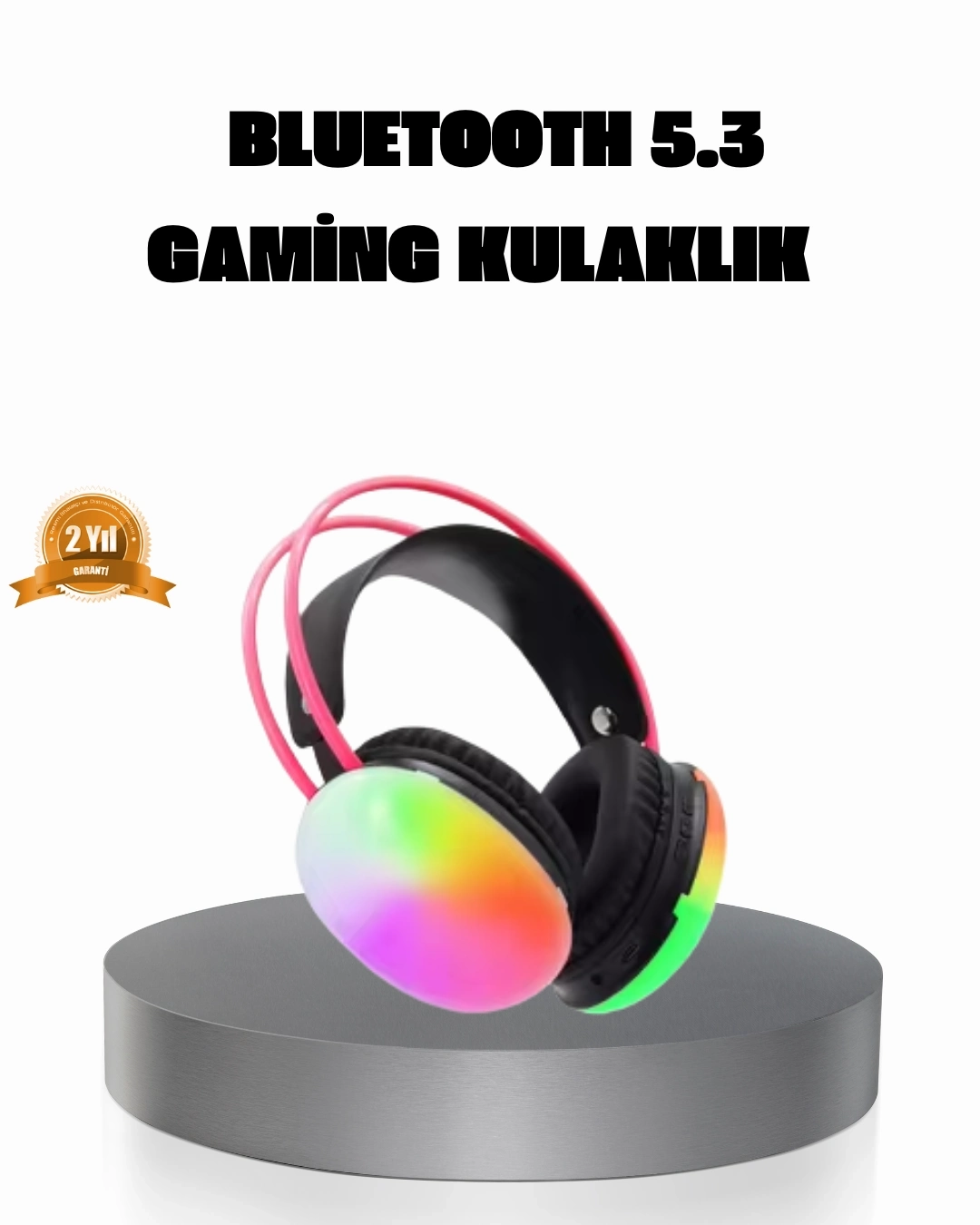 BUĞZ Ergonomik RGB Bluetooth Kulaklık 3D Ses