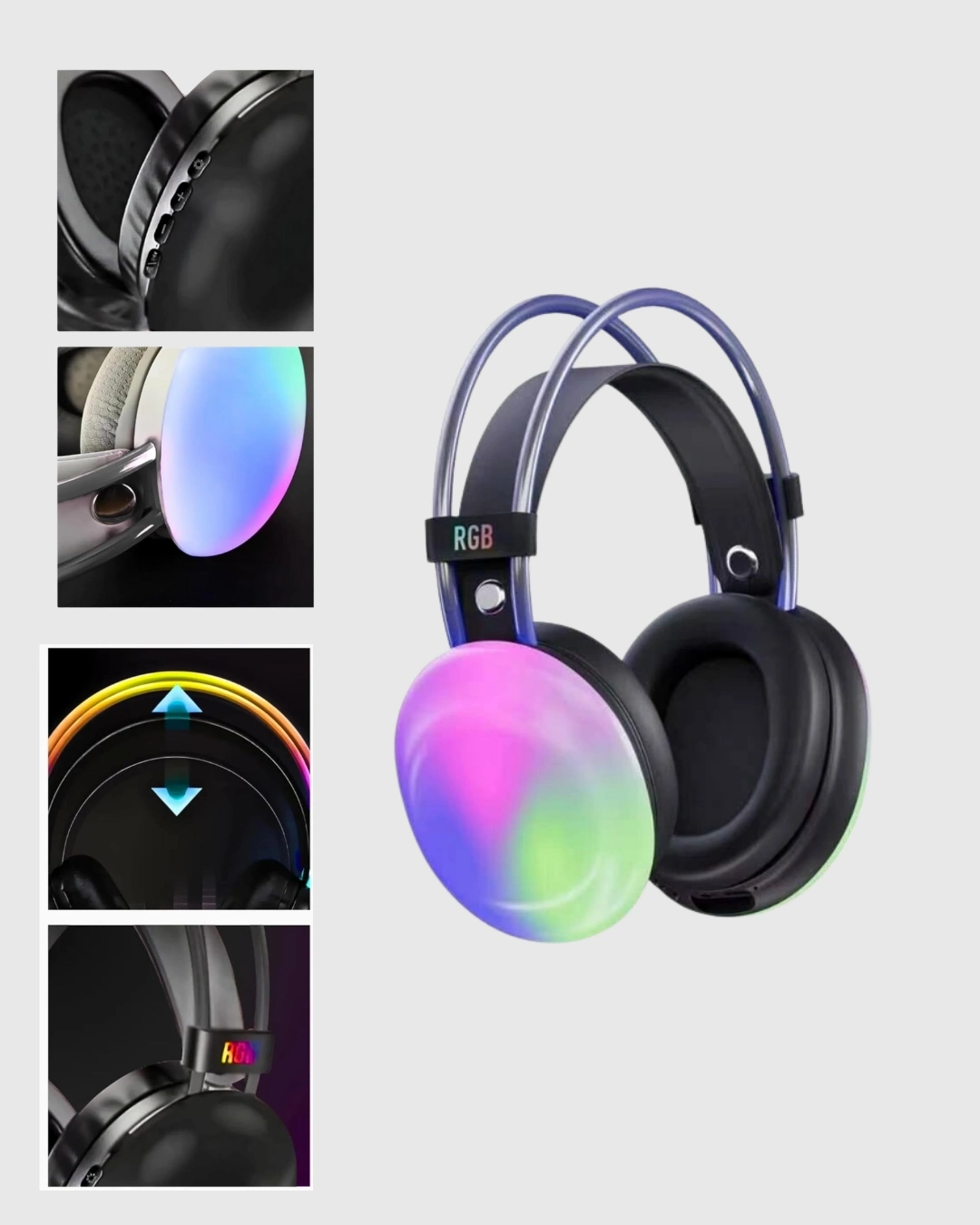 BUĞZ Ergonomik RGB Bluetooth Kulaklık 3D Ses