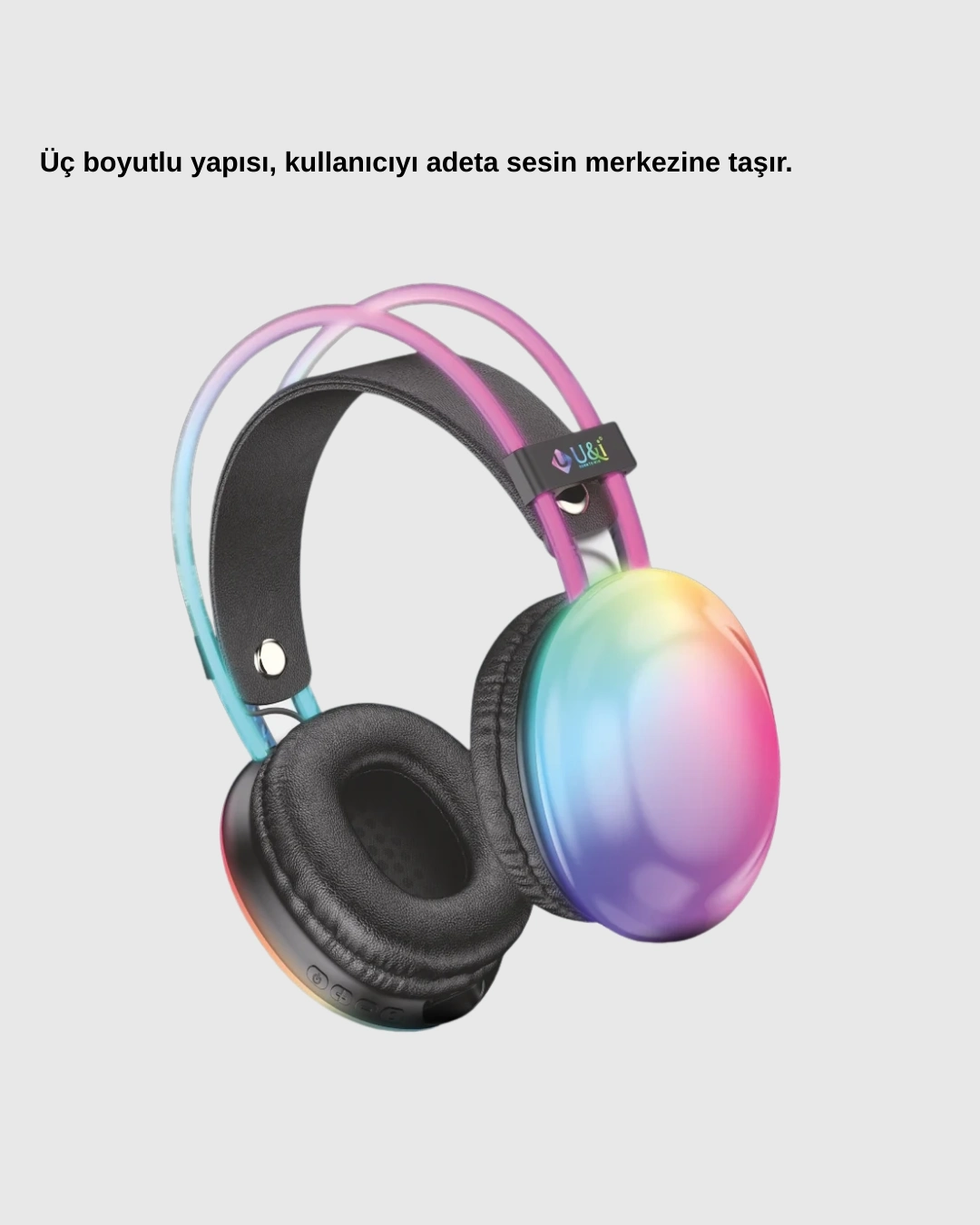 BUĞZ Ergonomik RGB Bluetooth Kulaklık 3D Ses