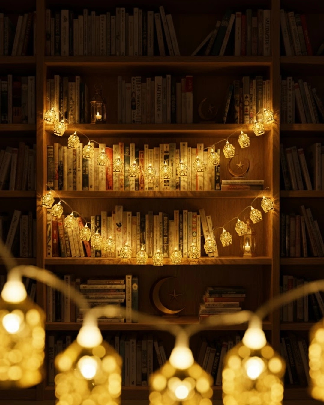 BUĞZ Ev Dekoru İçin Ramazan LED Işık Pilli Sıcak Sarı Cami Figürlü