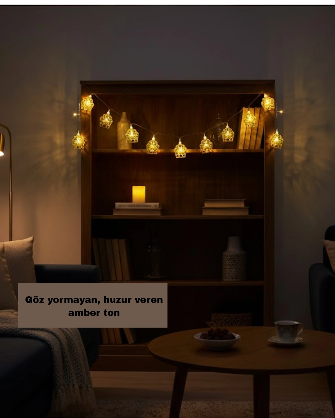 BUĞZ Ev Dekoru İçin Ramazan LED Işık Pilli Sıcak Sarı Cami Figürlü